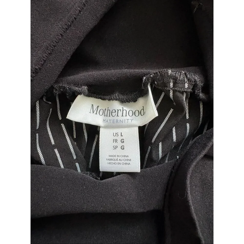 🐿️ Motherhood Maternity Black & White Polka Dot Skinny Pull On Pants Size Large - Picture 3 of 4